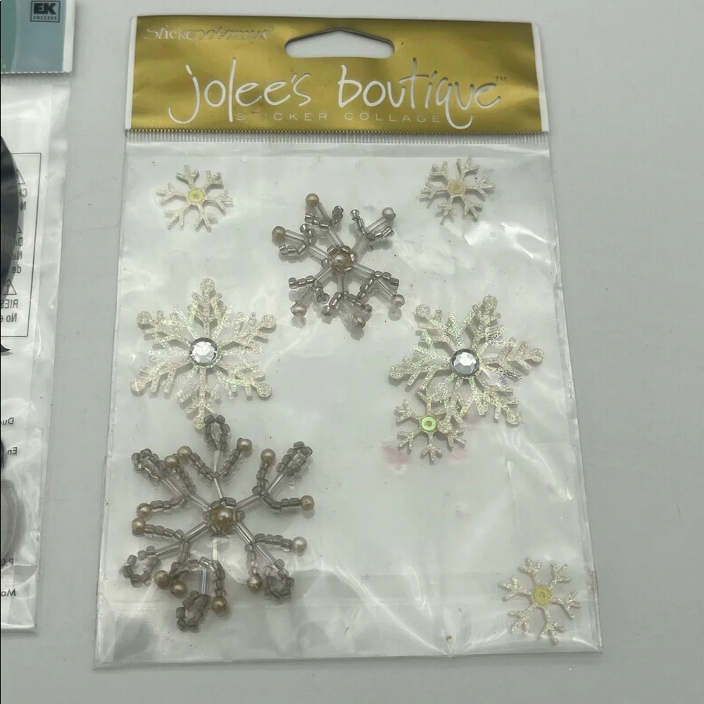 Winter Scrapbooking Supplies Snow Snowflakes Stickers Embellishments Words New